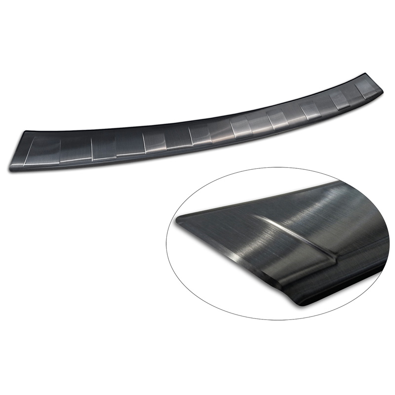 Protection de seuil arrière inox noir sur mesure pour Ford Tourneo Courier II / Transit Courier II 2023- 'Ribs'