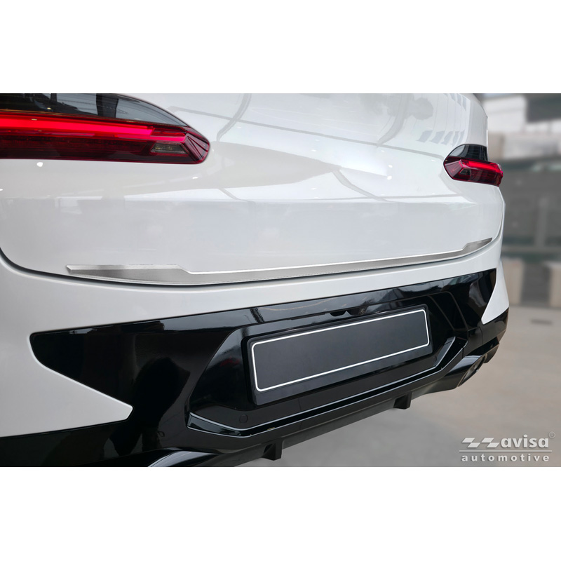 Avisa Revêtement d'habillage du hayon du coffre inox brossé sur mesure pour BMW X4 II (G02) M-Sport Facelift 2021-