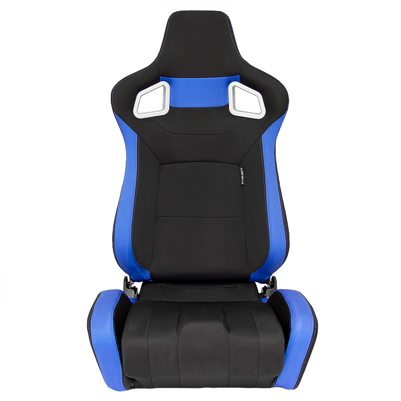 Siège baquet 'RS6-II' - Tissu Noir/Bleu - Dossier réglable - incl. glissières