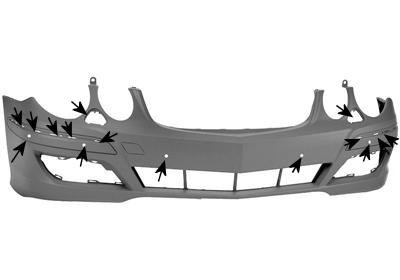 voorbumper, met gaten voor wis was en chroomlijsten, Park Contro
