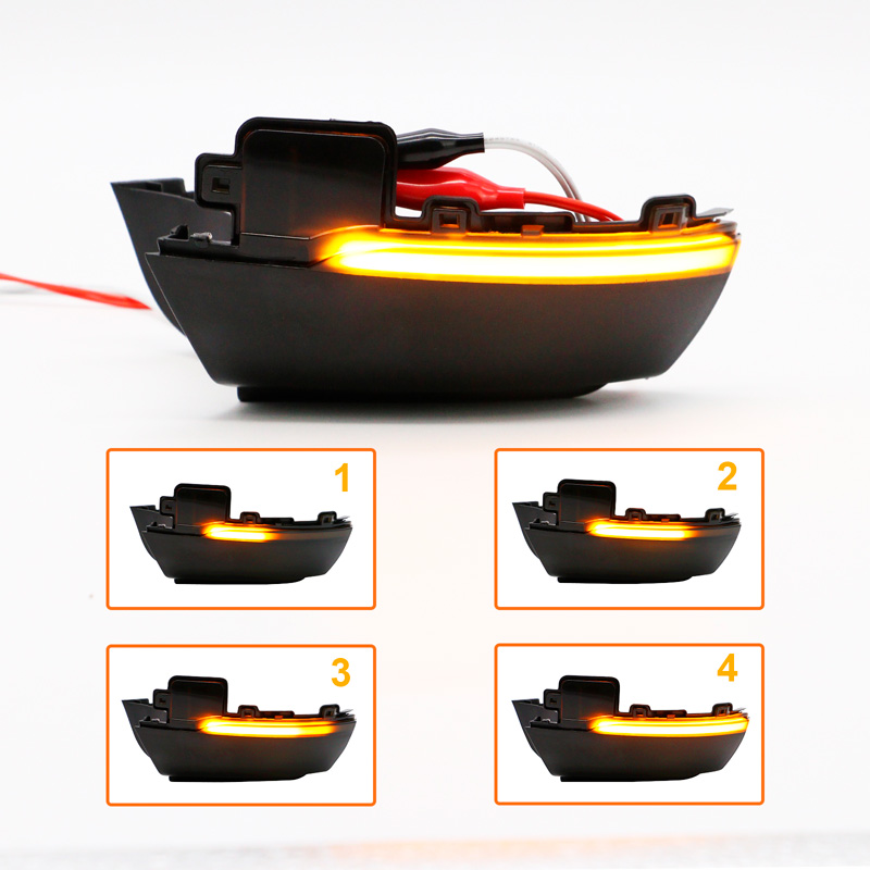 Set de Clignotants de Rétroviseurs LED sur mesure pour Volkswagen Polo 6R/6C 2009-2017 / Up! Facelift 2017- & Seat e-Mii & Skoda e-Citigo - Fumée - incl. Feux Dynamiques