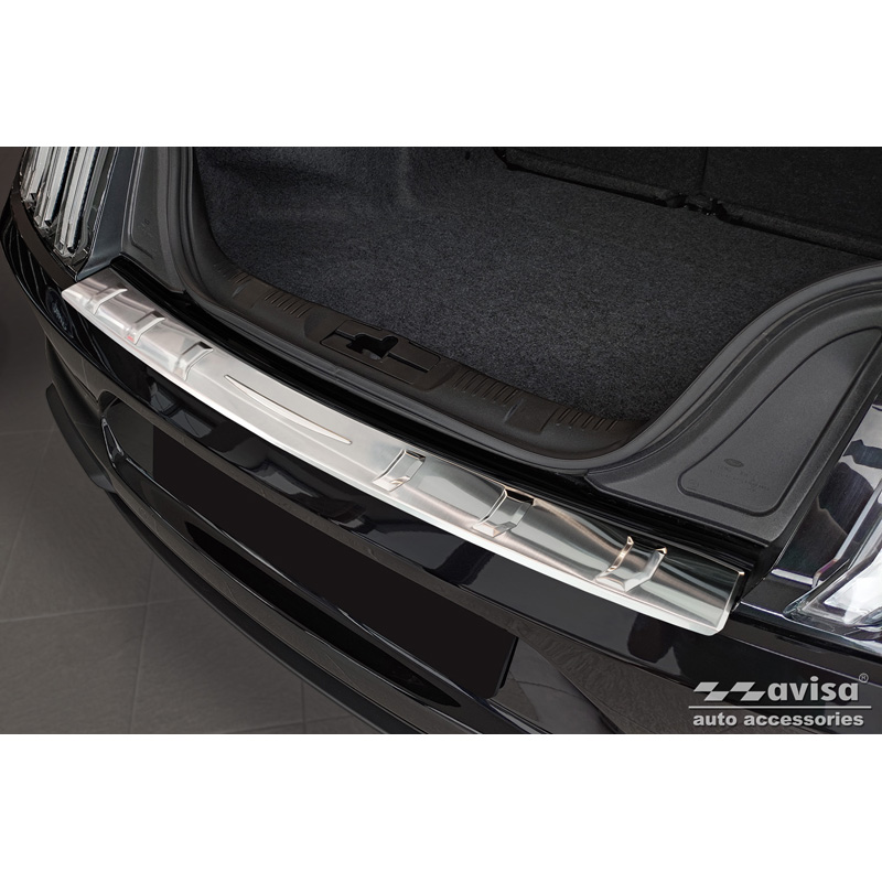 Protection de seuil arrière inox sur mesure pour Ford Mustang VI Coupé 2015-2017 & FL 2017- incl. GT 'Ribs'