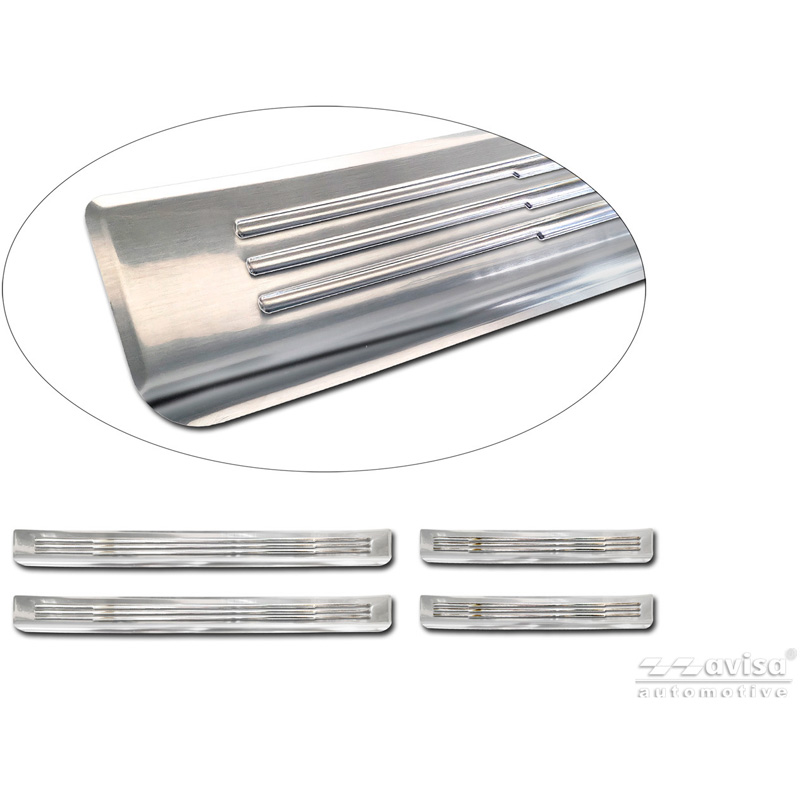Avisa Seuils de portes inoxydable sur mesure pour BAIC Beijing X55 2024- - 'Lines' - 4-pièces
