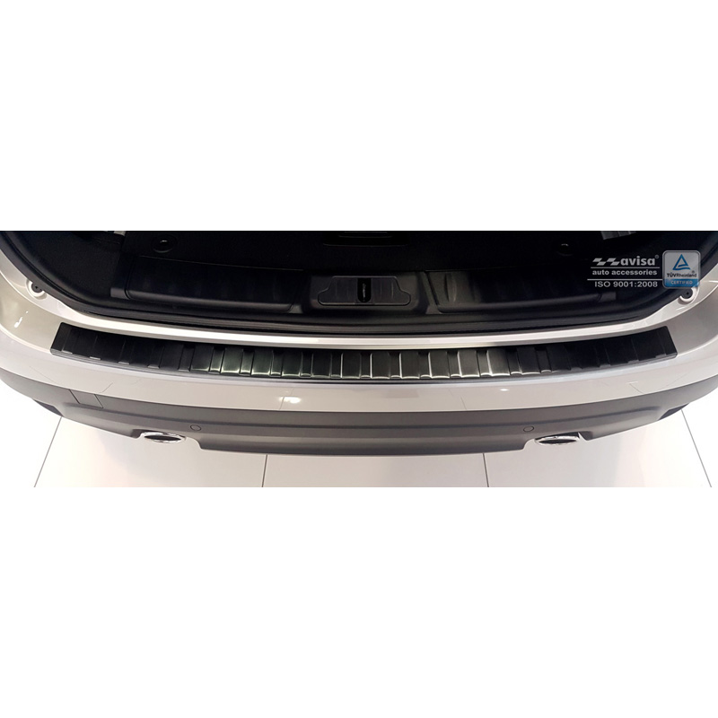 Protection de seuil arrière inox noir sur mesure pour Jaguar F-Pace 2016-2020 & FL 2020- 'Ribs'