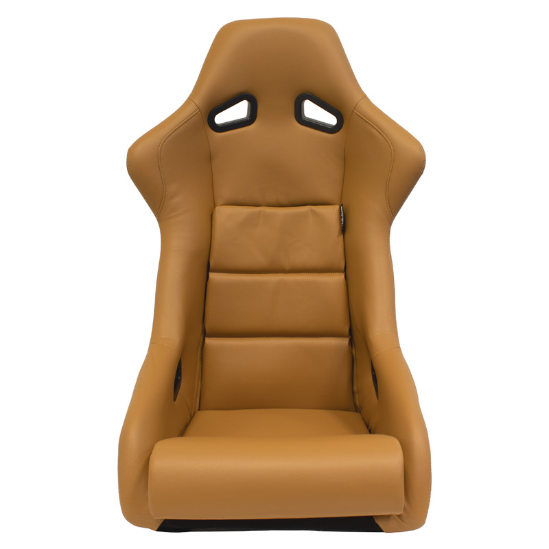 Siège baquet 'BS1' - Simili Cuir Beige - Dossier fixe en polyester - incl. glissières