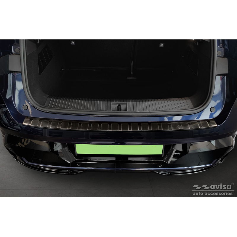 Protection de seuil arrière inox noir sur mesure pour Renault Megane E-Tech 2022- 'Ribs'