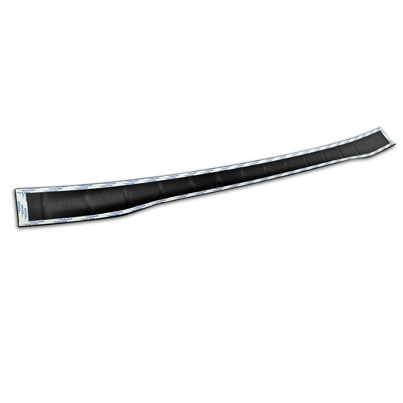Protection de seuil arrière inox noir mat sur mesure pour Ford Transit Custom & Tourneo Custom (V710) 2023- / Volkswagen Transporter T7 2024- 'Ribs'