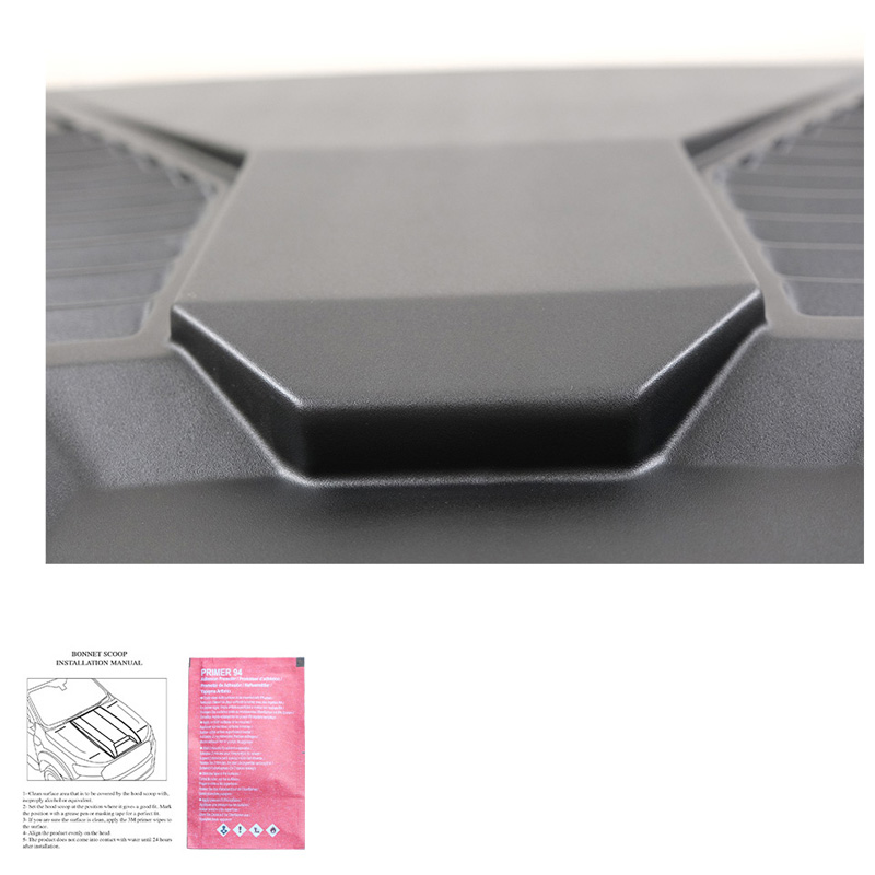 Écope de capot sur mesure pour Toyota Hilux 8ème Gen. 2015-2020 - Version 2 - Noir mat