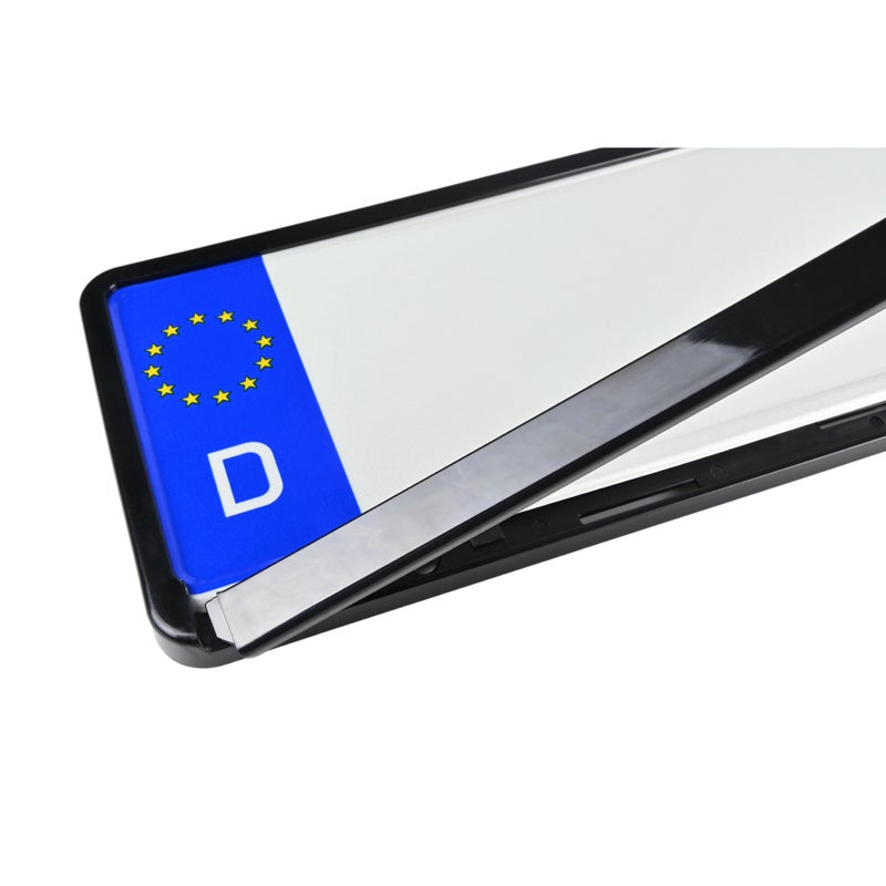 Alti Giri Set de Portes-plaque synthétique 52,7x12,8cm - Type Autodromo - Noir - 2 pièces