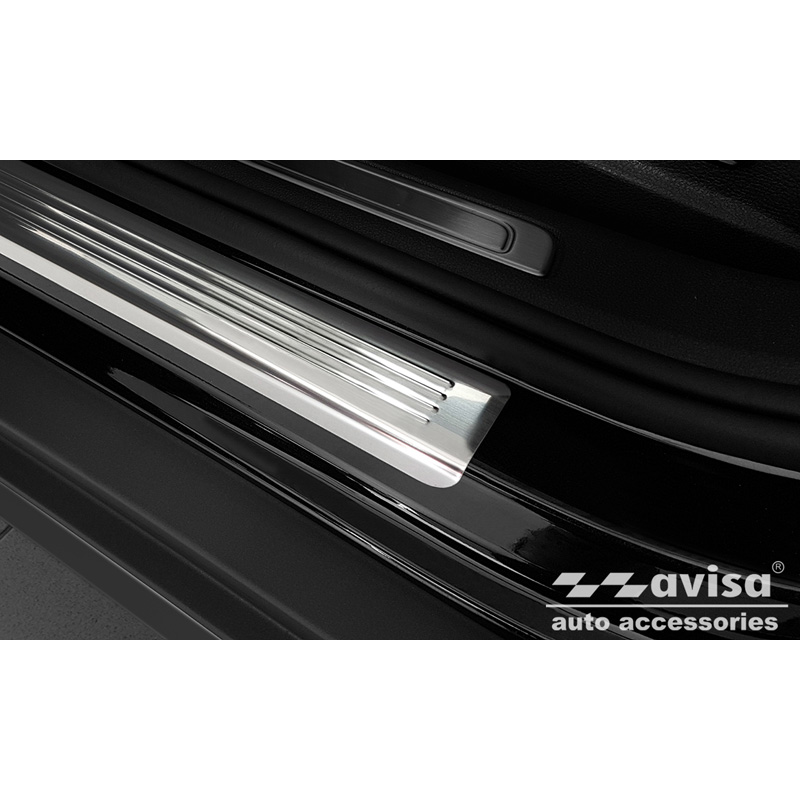 Seuils de portes inoxydable sur mesure pour Volkswagen Passat 3G Sedan/Variant 2014-2023 - 'Lines' - 4-pièces