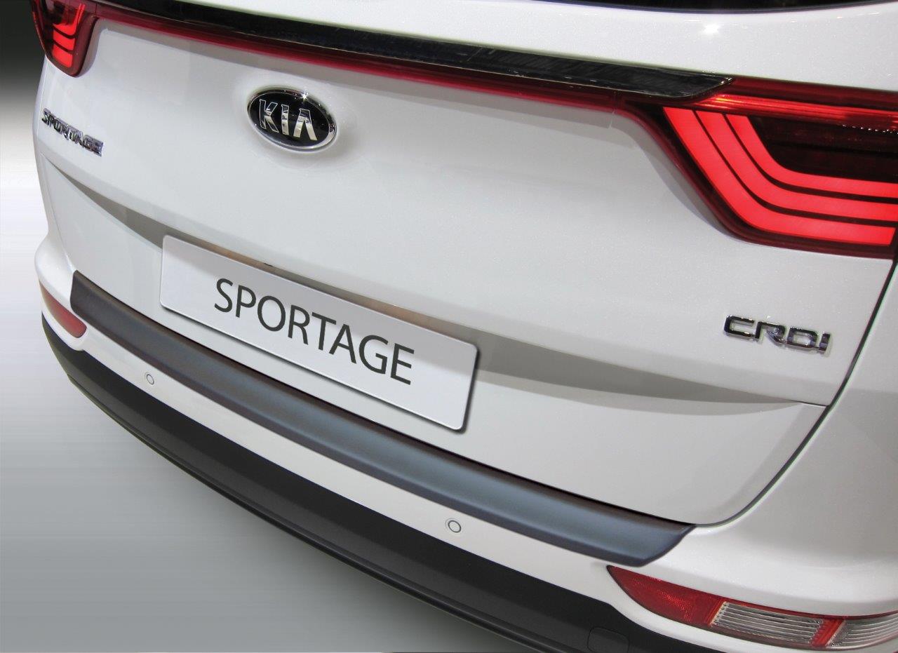 Protection de seuil arrière (ABS) sur mesure pour Kia Sportage IV 2016-2018 Noir