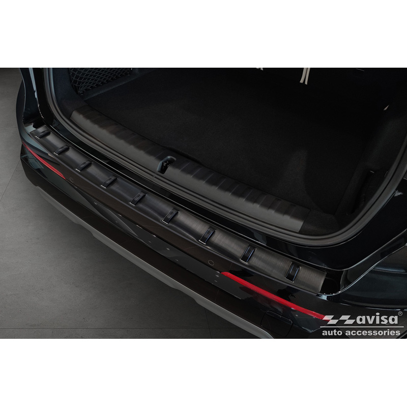 Protection de seuil arrière inox noir sur mesure pour BMW X1 U11 / X1 U11 xLine 2022- 'STRONG EDITION'