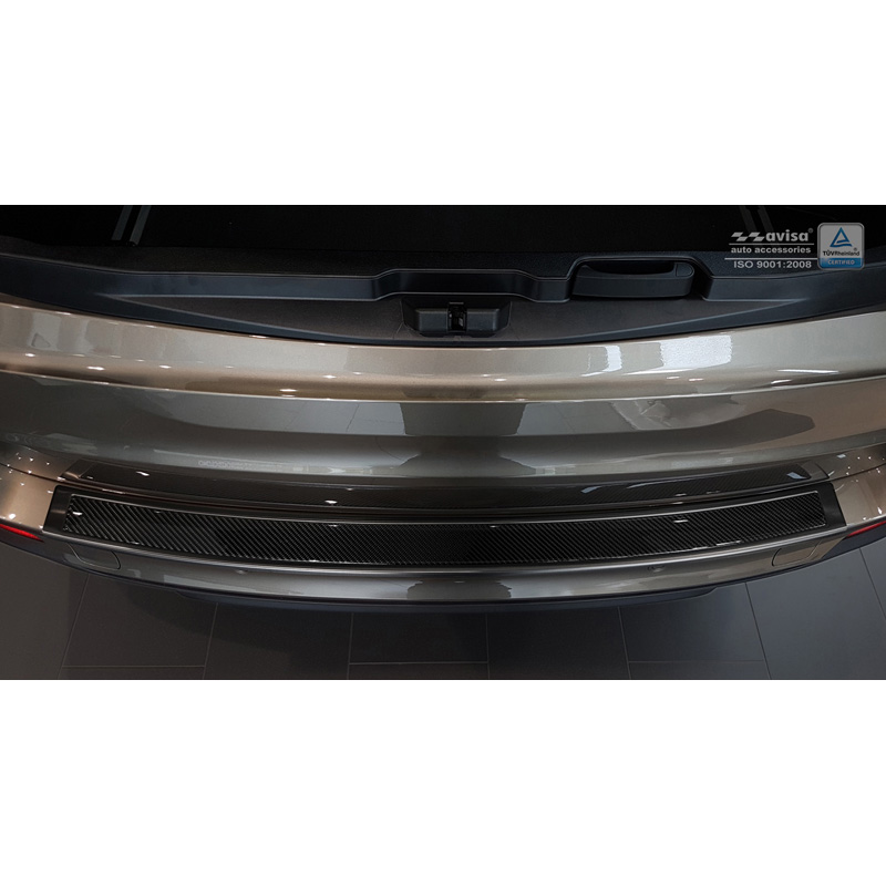 Protection de seuil arrière inox 'Deluxe' sur mesure pour BMW X5 (F15) 2013-2018 Noir/Carboné noir