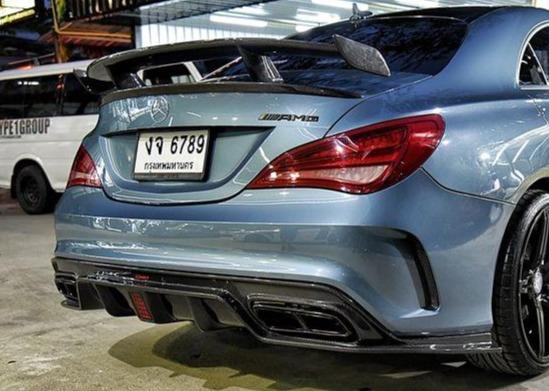 Carbon Diffuser met LED Mercedes CLA W117 AMG Pakket