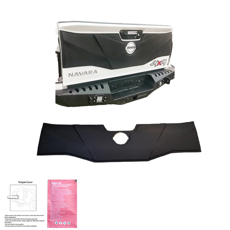 Protecteur de hayon sur mesure pour Nissan Navara NP300 (D23) 2014-2021 - Version 2 - Noir mat