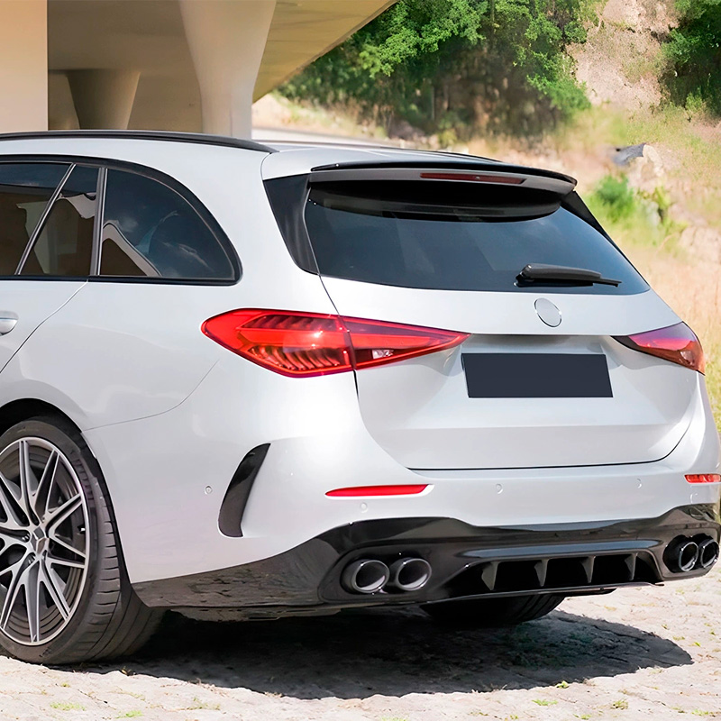 Becquet de toit (Spoiler Cap) sur mesure pour Mercedes Classe-C W206 Kombi 2021- (ABS Noir Luisant)