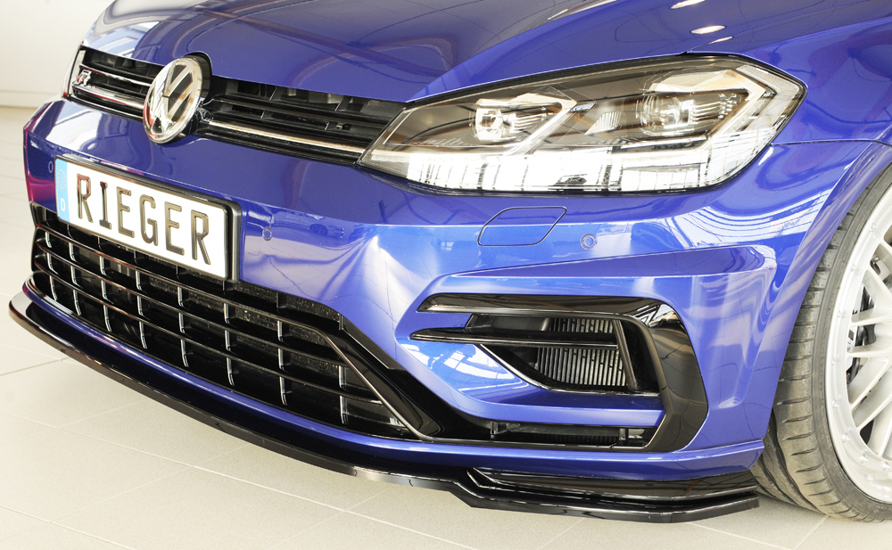 Voorspoiler Rieger Glossy black VW Golf 7 R / R-line 2017-