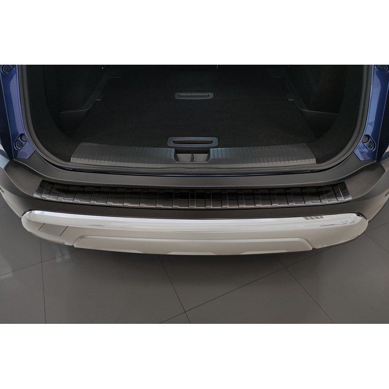 Protection de seuil arrière inox noir sur mesure pour Nissan X-Trail IV (T33) 2021- 'Ribs'