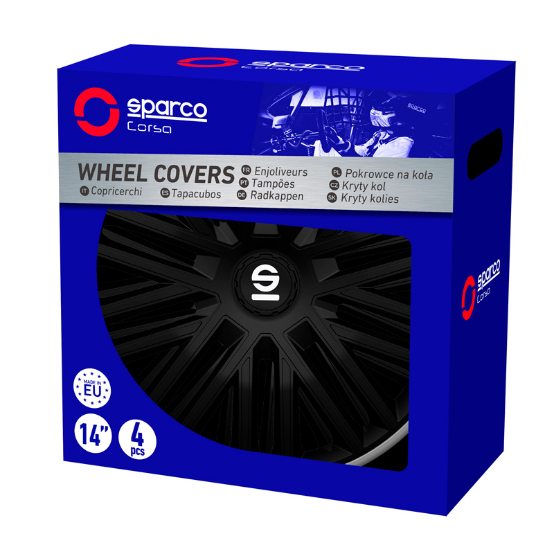 Sparco Enjoliveurs Bergamo - 15-pouces - Noir/Gris - Set de 4 pièces