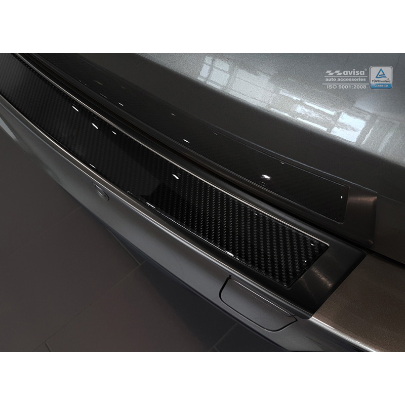 Protection de seuil arrière inox 'Deluxe' sur mesure pour BMW X5 (F15) 2013-2018 Noir/Carboné noir