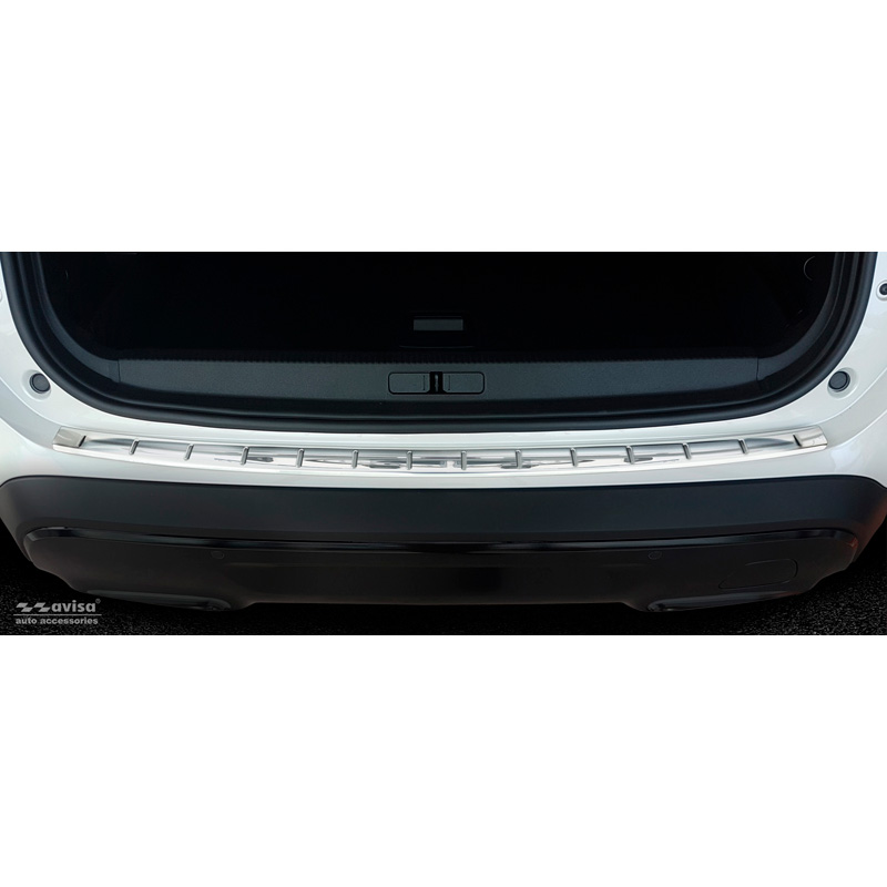 Protection de seuil arrière inox sur mesure pour Citroën C5 Aircross 2018- Incl. Facelift 'Ribs'