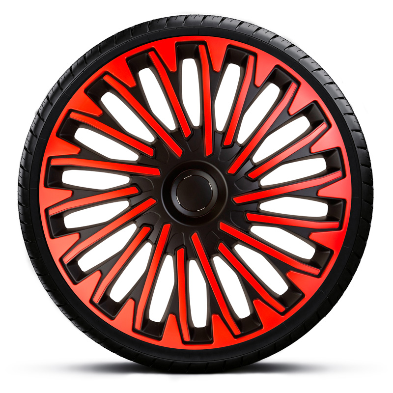 Jeu d'enjoliveurs Soho 16-inch noir/rouge