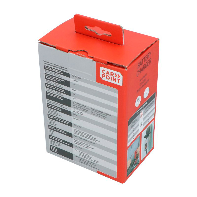 Chargeur de batterie Carpoint BX-4M 6V/12V 1 Ampère