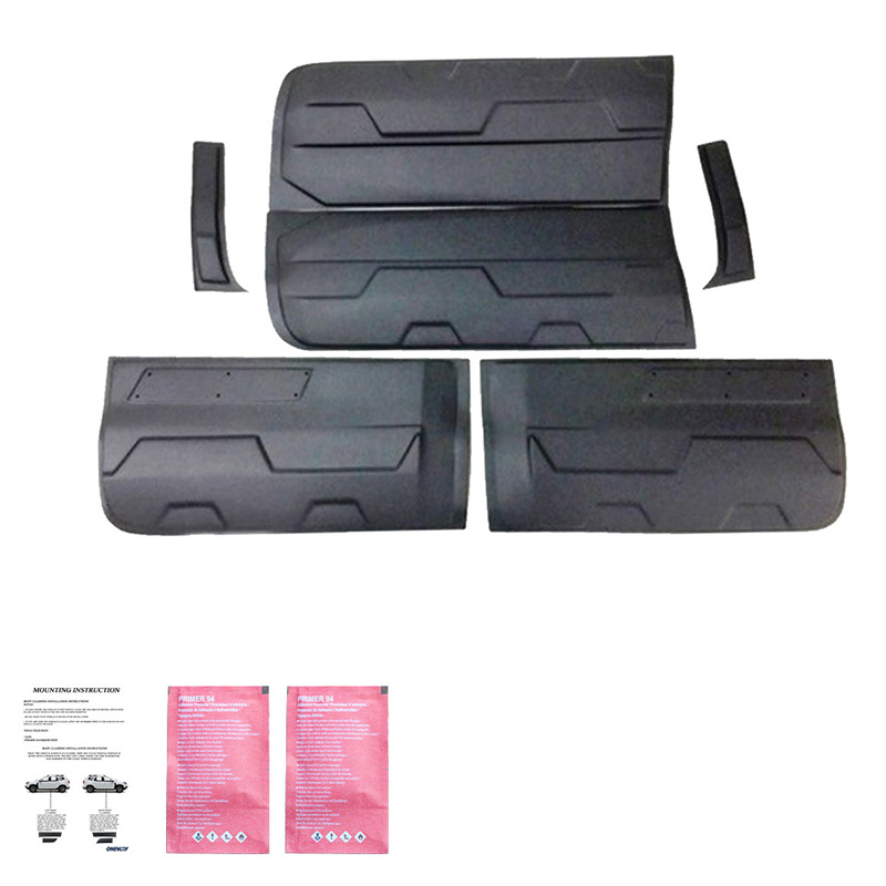 Jeu de baguettes de porte sur mesure pour Ford Ranger T6/T7/T8 2012-2022 (Jumbo) - Noir brillant