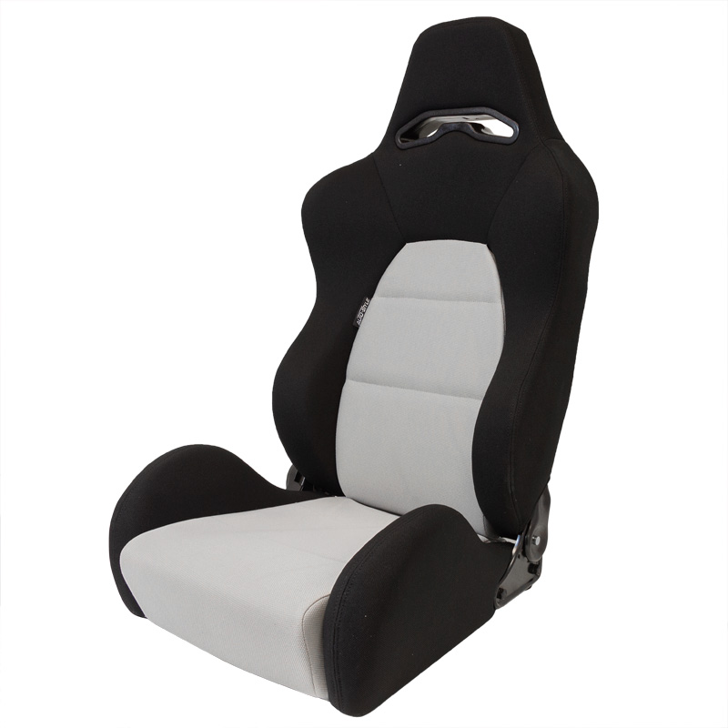 Siège baquet 'Eco' - Noir/Gris - Dossier réglable (à droite) - incl. glissières