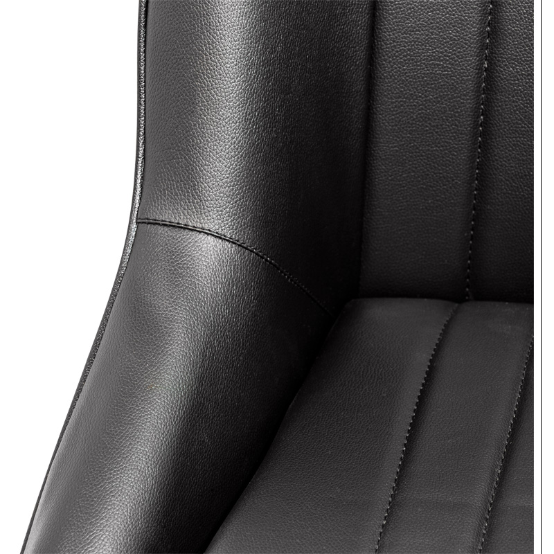 Siège baquet 'Classic' - Simili Cuir Noir - Dossier fixe - incl. glissières