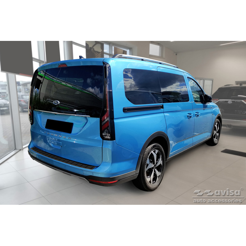Protection de seuil arrière inox noir sur mesure pour Ford Tourneo Connect III 2022- 'Ribs'