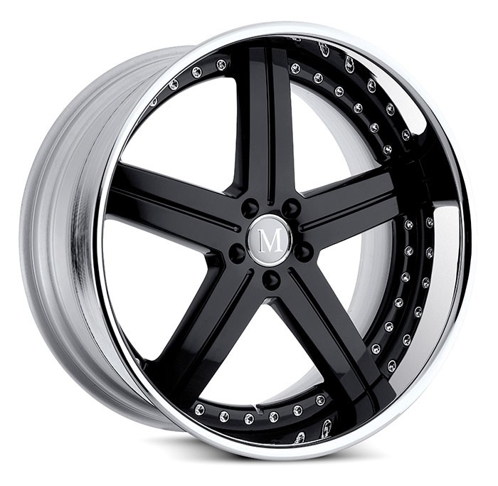 Velgen Mandrus Stuttgart 20x9 5x112 ET37 Glanzend Zwart + Chrome