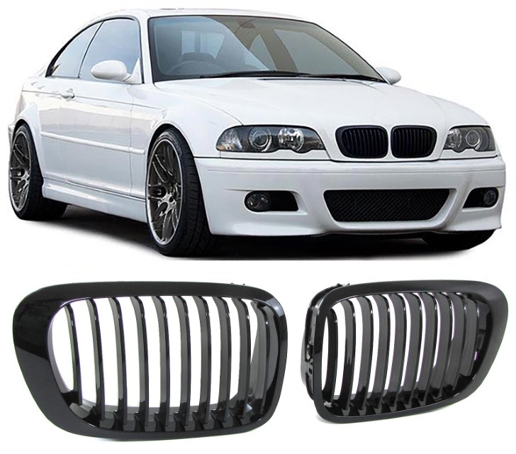 Grill zwart ribben BMW E46 coupe/cabrio