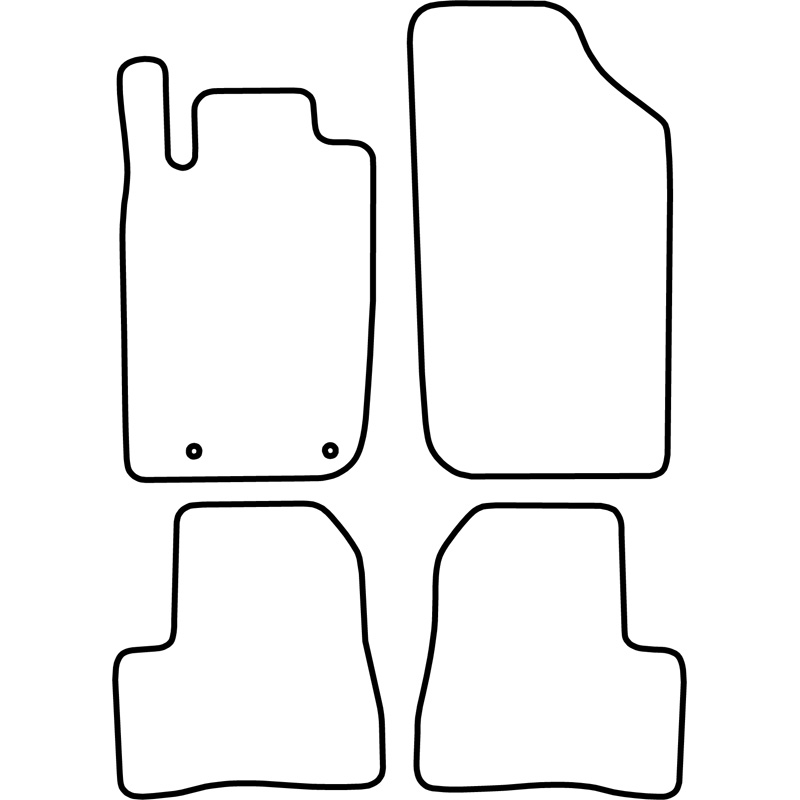 Set de tapis de sol sur mesure pour Peugeot 206 2007-2009