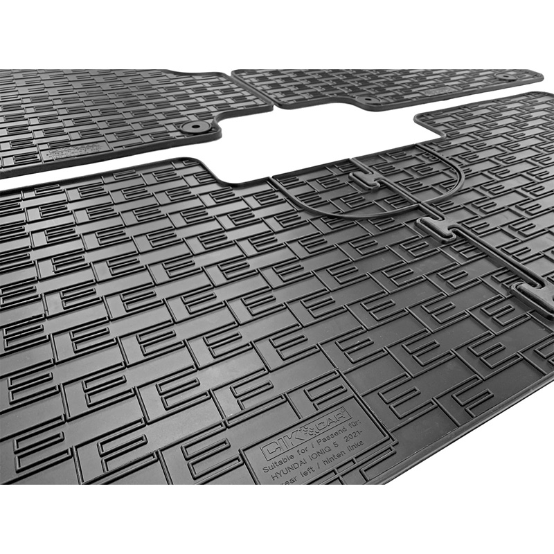 Set tapis de caoutchouc sur mesure pour Hyundai Ioniq 5 (NE) 2020- (3-pièces + points de fixage)