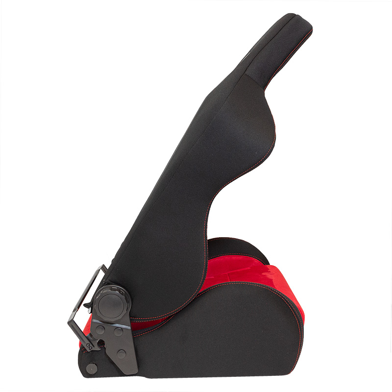 Siège baquet 'Eco Soft' - Noir/Rouge - Dossier réglable - incl. glissières