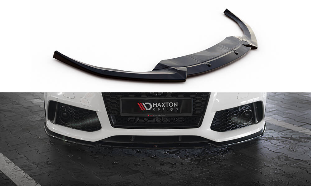 Voorspoiler V.3 Audi RS7 C7 FL Maxton Glans Zwart