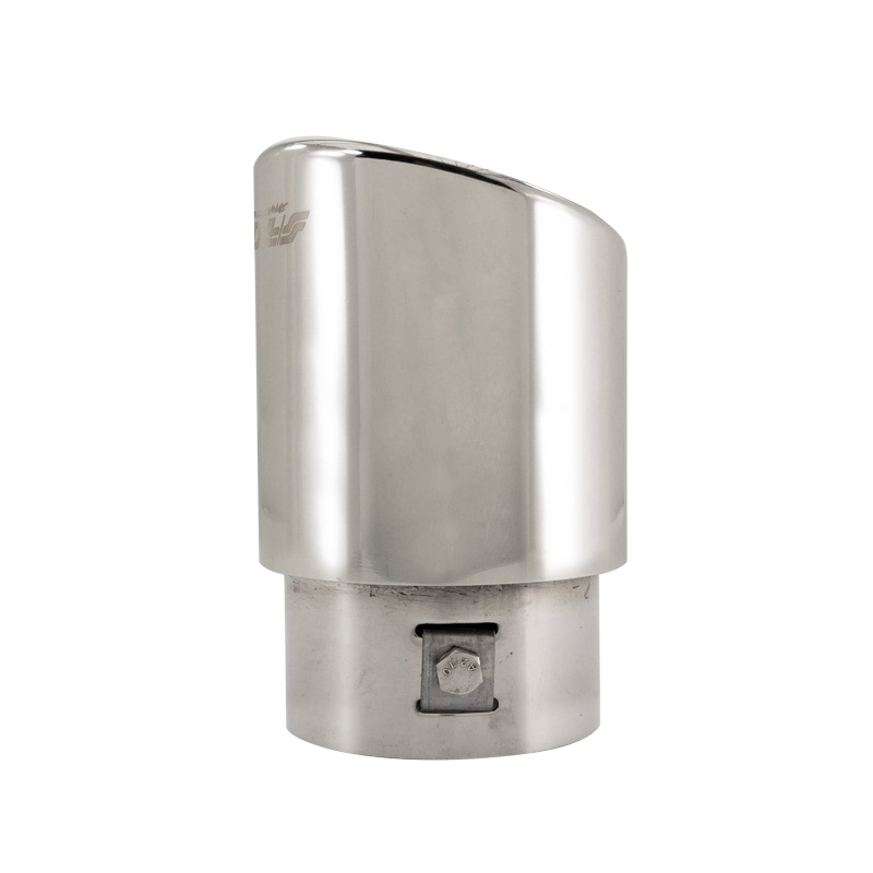 Simoni Racing Embout d'Échappement Ovale/Oblique Inox - 88x82xL125mm - Montage ->74mm