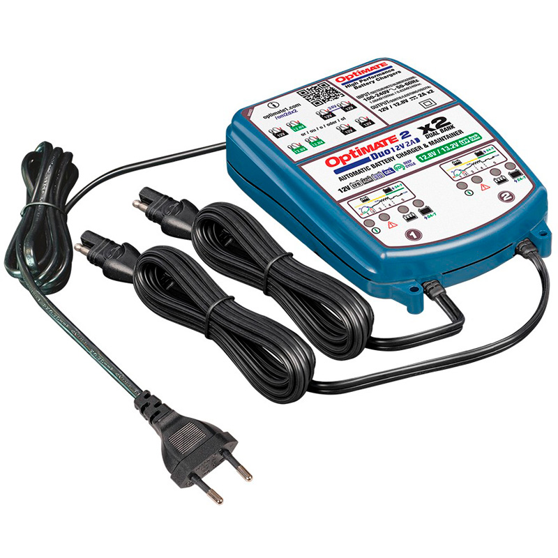 OptiMate 2 DUO x 2 BANK - 12V / 12,8V 2-Amp véritable chargeur et mainteneur