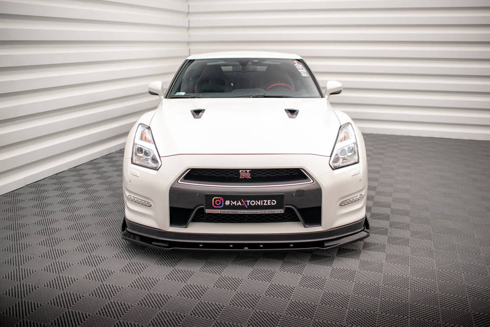 Voorspoiler met Canards Nissan GTR R35 11-16 Maxton Glans Zwart