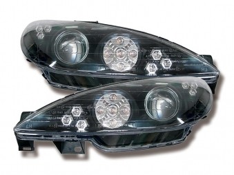 Phares Peugeot 206 98-05 Led DRL noire