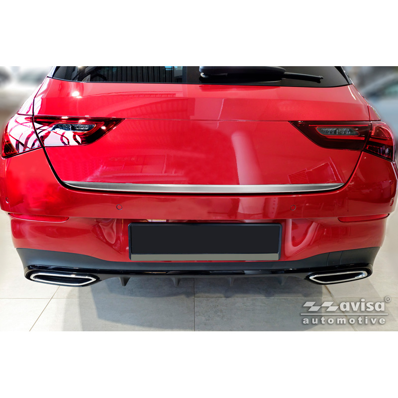 Avisa Revêtement d'habillage du hayon du coffre inox brossé sur mesure pour Mercedes CLA Shooting Brake (X118) 2019-