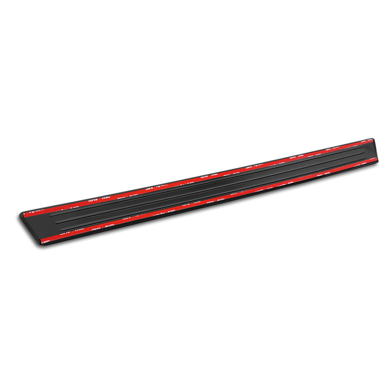 Seuils de portes inoxydable noir sur mesure pour Volkswagen Tiguan III (CT1) 2024- - 'Lines' - 4-pièces