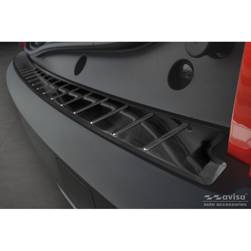 Protection de seuil arrière inox noir sur mesure pour Dacia Jogger 2022- 'Ribs'