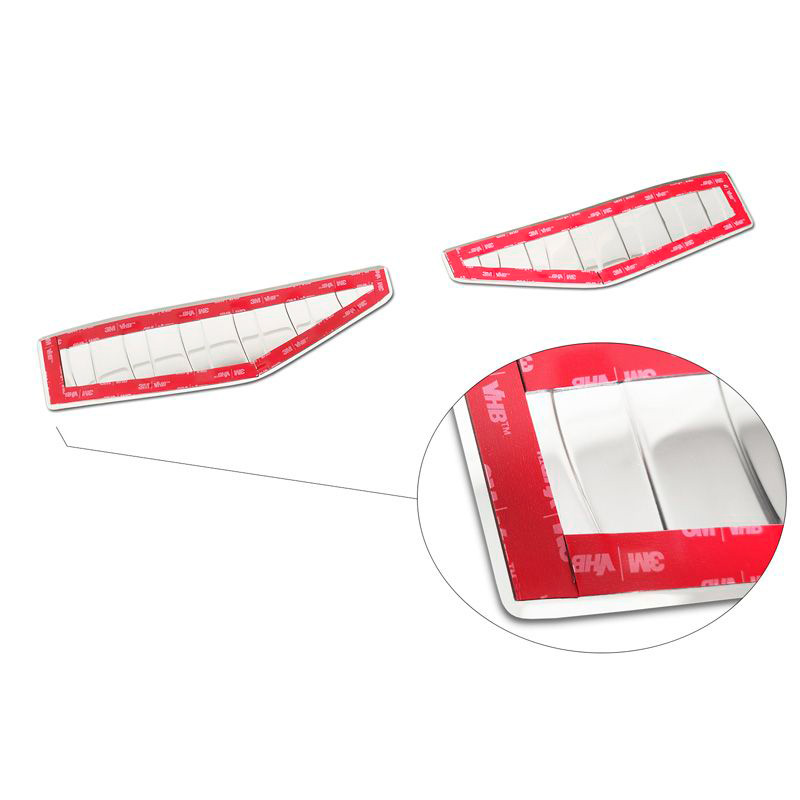 Protection de seuil arrière inox sur mesure pour Ford Mustang Mach-E 2020- 'Ribs' (2-pièces)