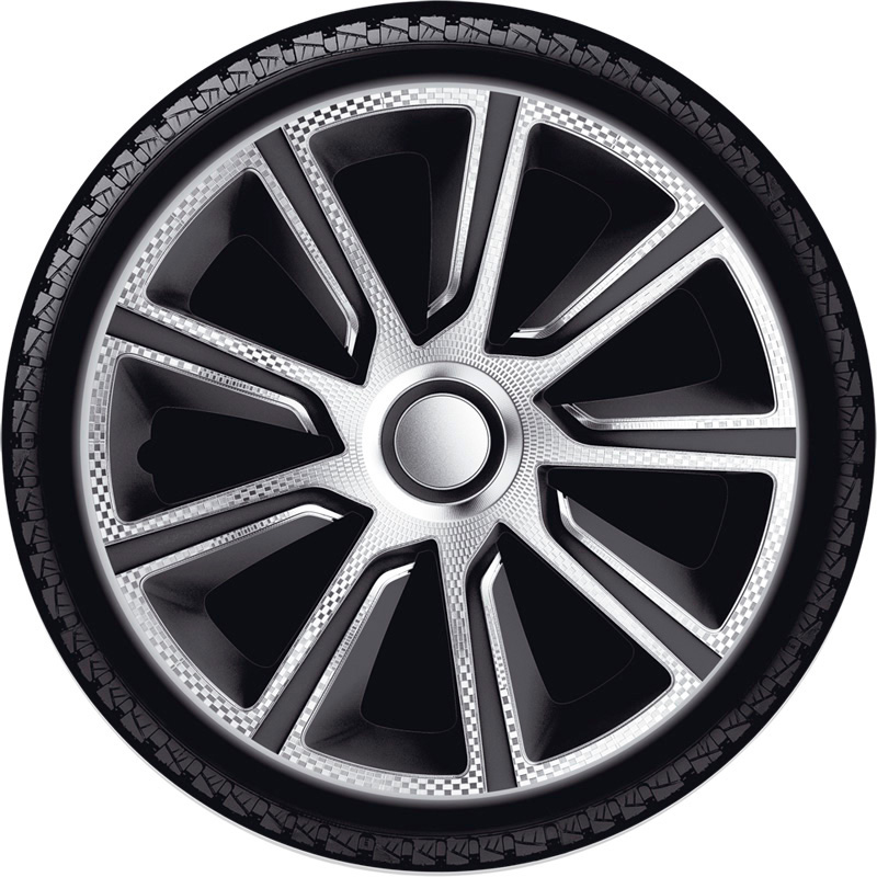 Jeu d'enjoliveurs J-Tec Veron 13-inch argent/noir/look-carboné