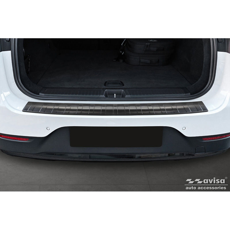 Protection de seuil arrière inox noir sur mesure pour Mercedes EQE SUV (X294) 2022- 'Ribs'