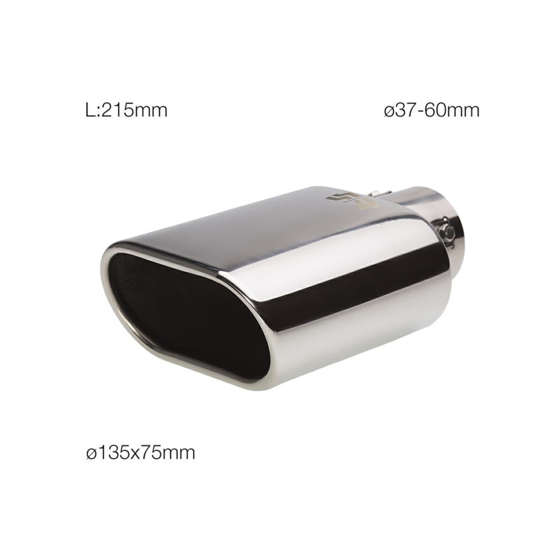 Simoni Racing Embout d'Échappement Rectangle/Oblique Inox - 140x80xL240mm - Montage ->57mm