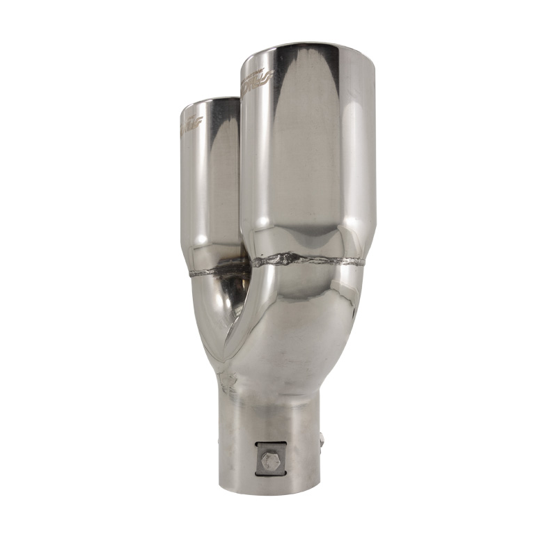 Simoni Racing Embout d'Échappement Rond Double Inox - Ø76xL230mm - Montage ->61mm