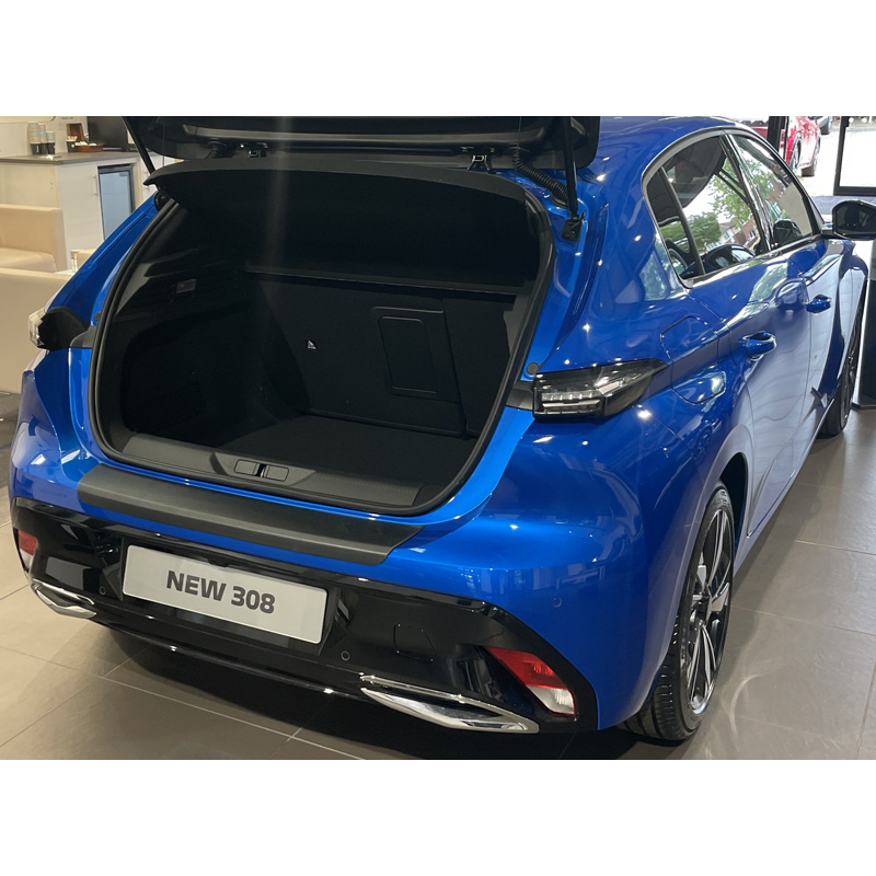 Protection de seuil arrière (ABS) sur mesure pour Peugeot 308 HB 5 portes 2021- Noir